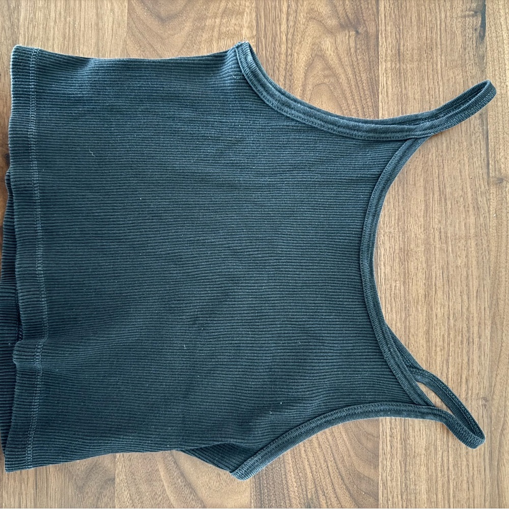 Brandy Melville Black Ribbed Cropped Tank